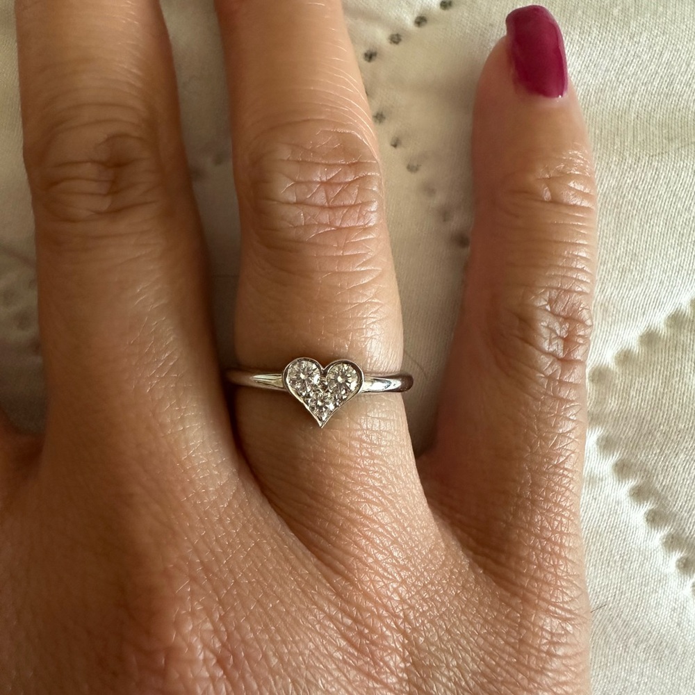 Tiffany & Co. Platinum Heart Ring with diamonds